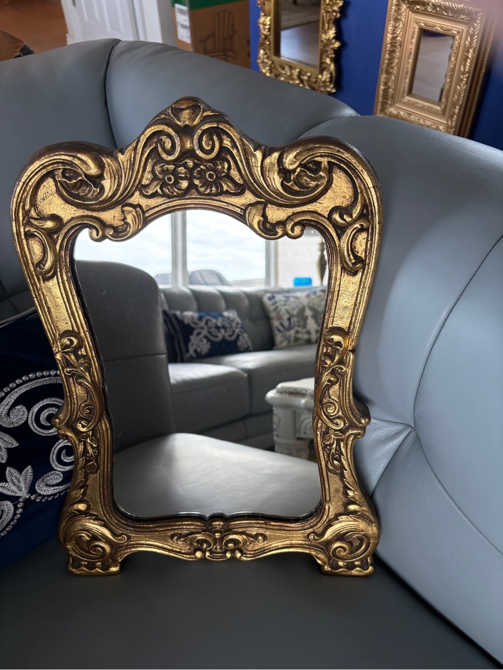 Gold Ornate Wood Wall Mirror - Decorative Home Accent